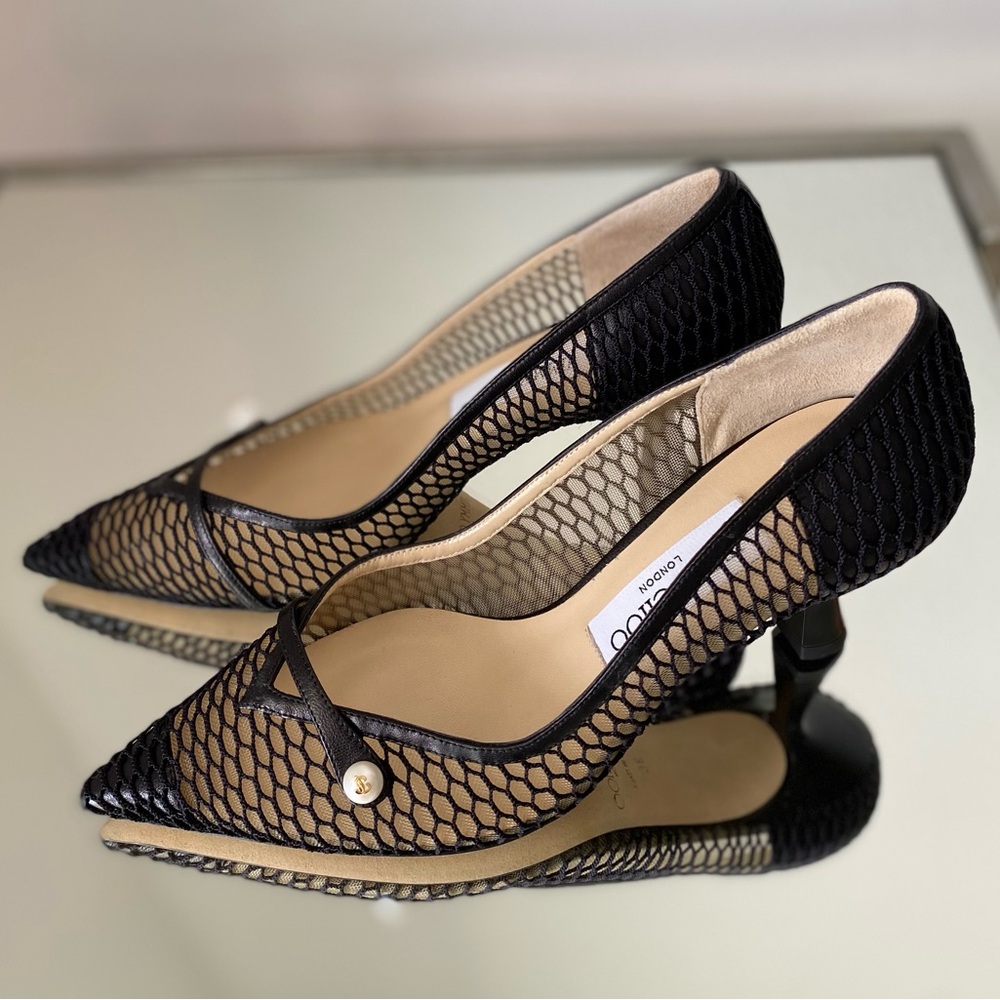 New JIMMY CHOO Rosalia 65 Mesh Pumps 36 $1,095 - Picture 9 of 13